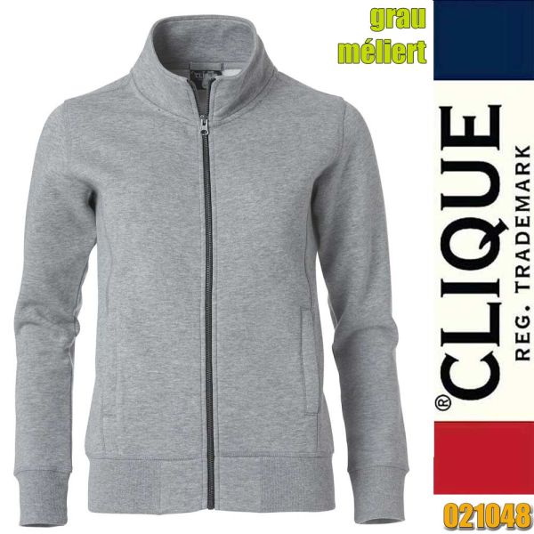 Classic Cardigan Zip Sweat Jacke - Clique - 021048, grau meliert