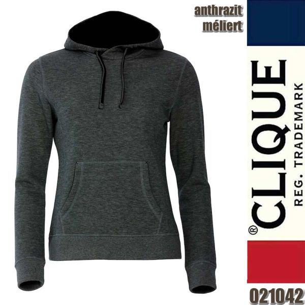 Classic Hoody Ladies, Clique - 021042, anthrazit meliert