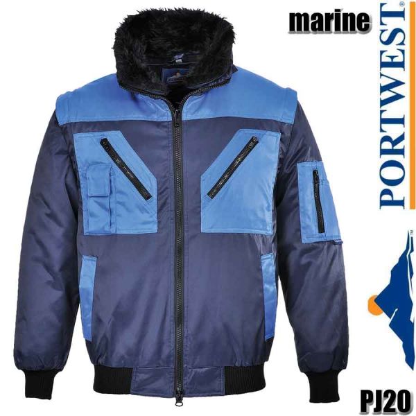 Pilotjacke, 2-farbig, TOP-PREIS ! , PJ20, PORTWEST, marine