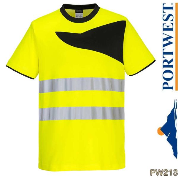 Warnschutz T-Shirt, Klasse2, PW213, PORTWEST, gelb-schwarz