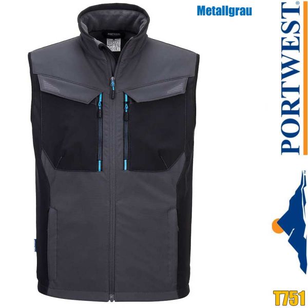 Softshell-Weste, WX3 - PORTWEST, T751, metallgrau