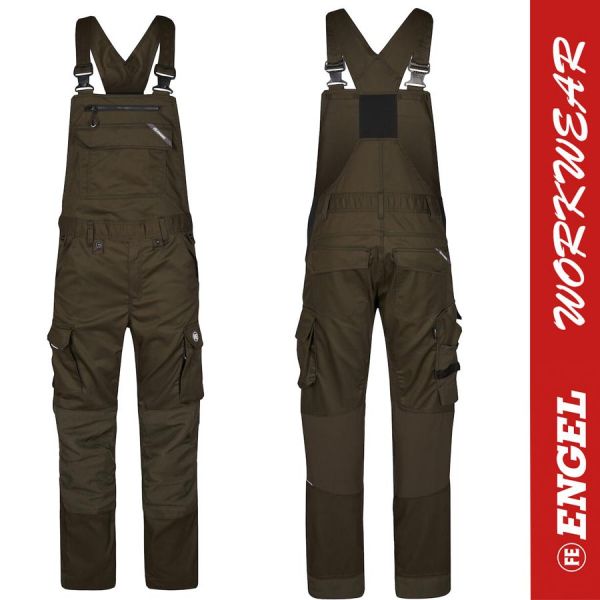 X-Treme Latzhose aus Stretch - 3360 - ENGEL Workwear-waldgruen