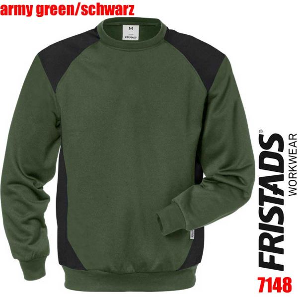 SWEATSHIRT 7148 SHV - FRISTADS - 131763, green-schwarz