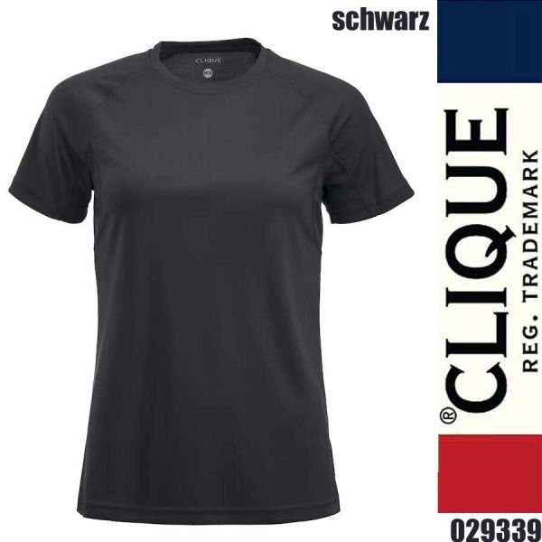 Premium Active-T Ladies, funktionelles T-Shirt, Clique - 029339, schwarz