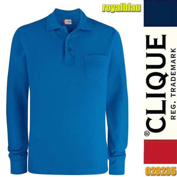 Basic Polo LS Pocket, Clique - 028235, royalblau