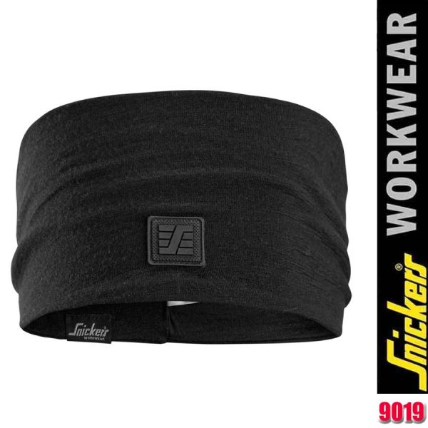 Stirnband aus Merinowolle, Schwarz, Snickers - 9019