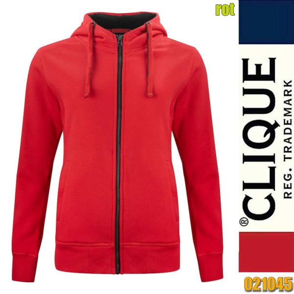 Classic Hoody Full Zip Ladies - Clique - 021045, rot