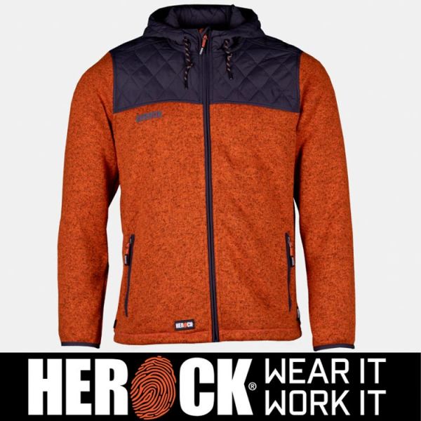 Strick-Fleecejacke BORES, von HEROCK Workwear, orange - 23MJC1906