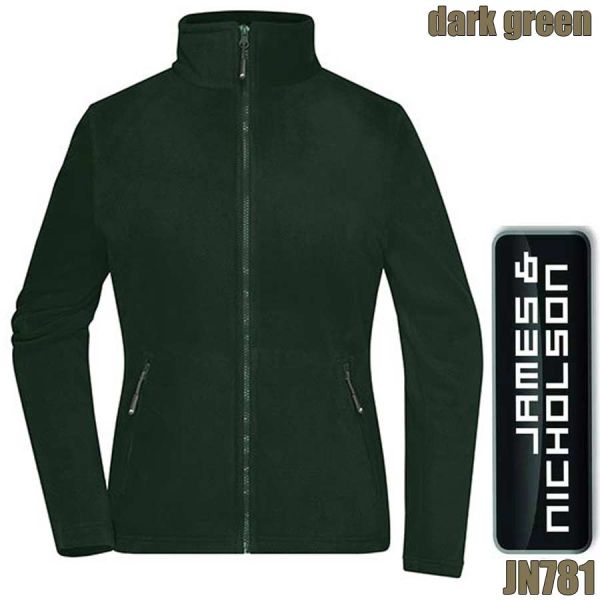 Damen Fleece-Jacke, JAMES&NICHOLSON, JN781, dark green