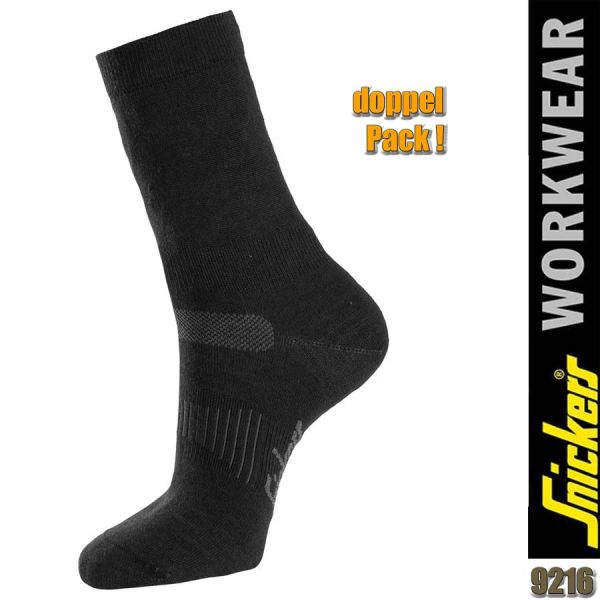 Wollsocken, Doppelpack, Schwarz, Snickers - 9216