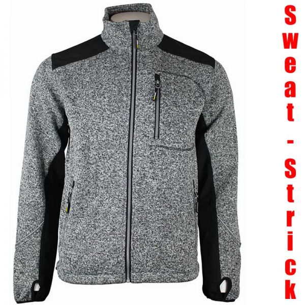 Sweat Jacke Strick , grau - Best Price ! 