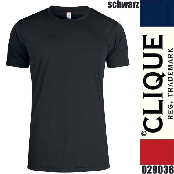 Basic Active-T Shirt, Rundhals, Clique - 029038, schwarz