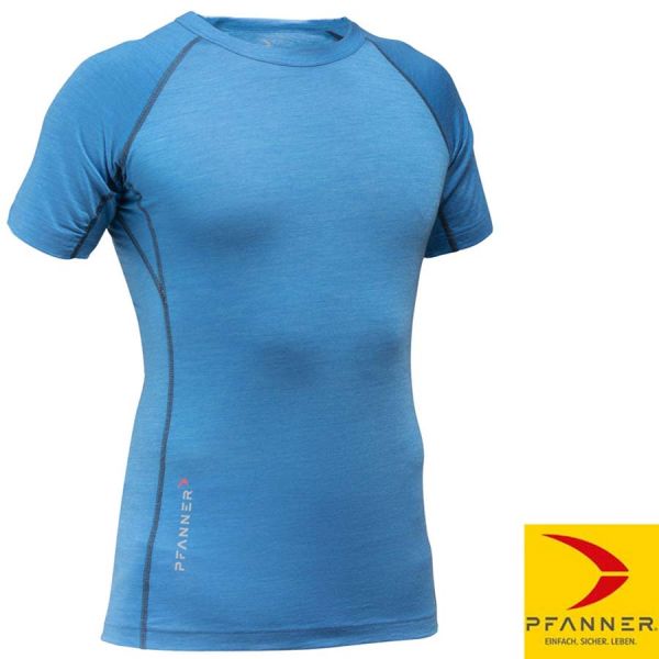 Merino Tencel Shirt, kurzarm - Pfanner - 101737-blau