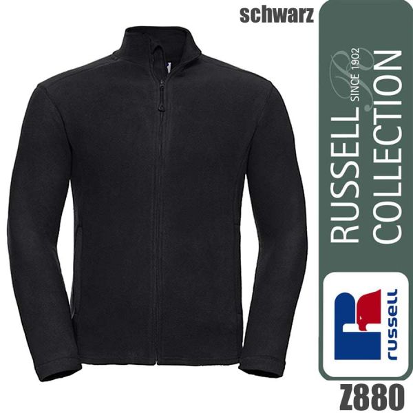 Men`s Full Zip Microfleece, Russel - Z880, schwarz