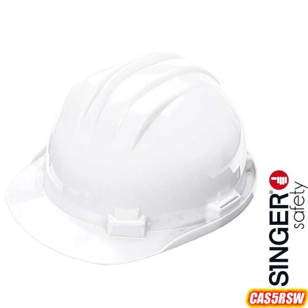 Baustellenhelm aus Polyethylen, CAS5RSV, SINGER Safety, weiss