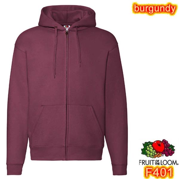 Premium Hooded, sweat Jacket, F401 FRUIT OF THE LOOM