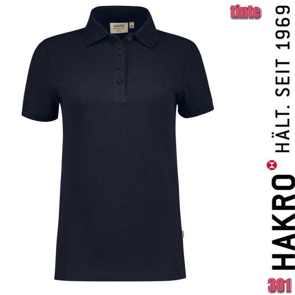 NO. 301 Hakro Damen Poloshirt Bio-Baumwolle GOTS, tinte