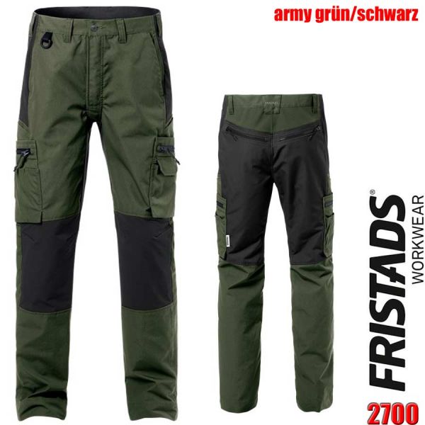 Service Stretch Hose, 2700, FRISTADS Workwear, 126515, army gruen, schwarz