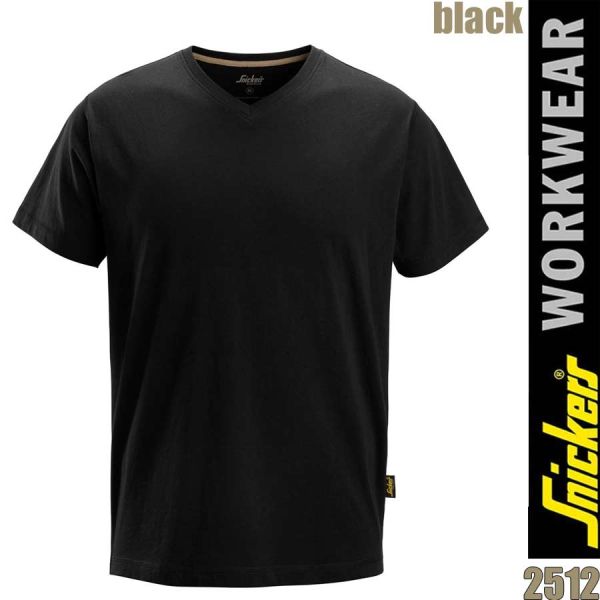 T-Shirt mit V-Ausschnitt, NEUHEIT ! - SNICKERS, 2512, black