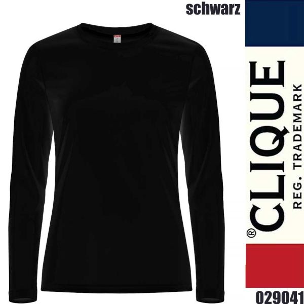 Basic Active-T LS Lady, T-Shirt Langarm Damen, Clique - 029041, schwarz