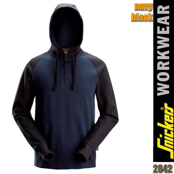 Zweifarbiger Hoodie mit Halbreißverschluss, Snickers - 2842