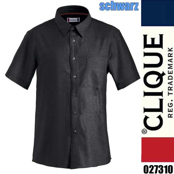 Cambridge, Kurzarm Oxford Hemd, Clique - 027310, schwarz