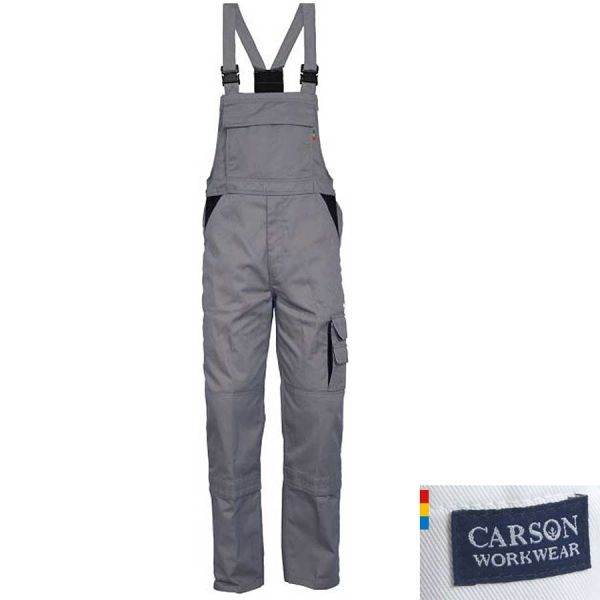 Carson Contrast Latzhosen, grau, schwarz, CC726