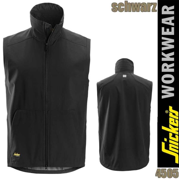 4505, AllroundWork, winddichte Softshell-Arbeitsjacke, SNICKERS, schwarz