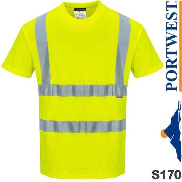 Baumwoll. COMFORT T- Shirt, S170, PORTWEST, gelb