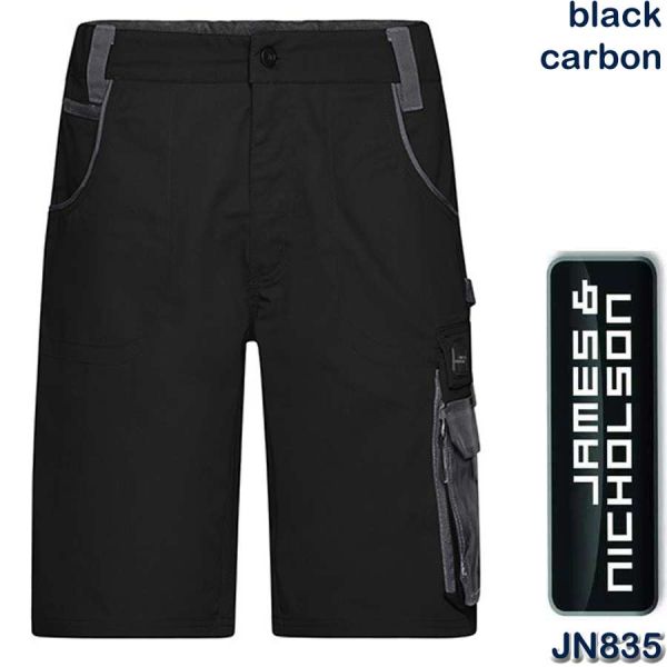 Workwear Bermudas Strong Shorts, James&Nicholson, JN835, black, carbon