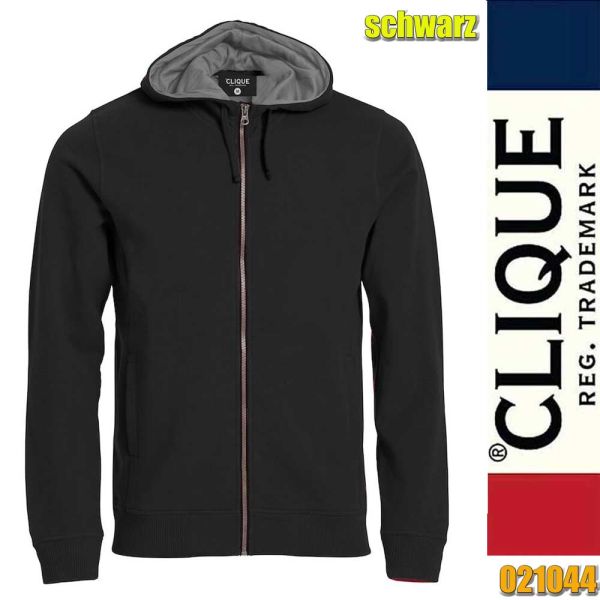 Classic Hoody Full Zip, Herren, Clique - 021044, schwarz