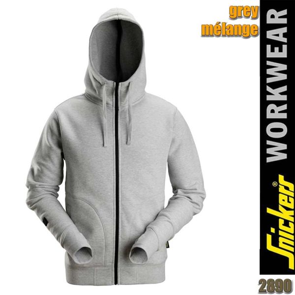 AllroundWork, Kapuzenjacke mit Reissverschluss, Snickers - 2890, graumeliert