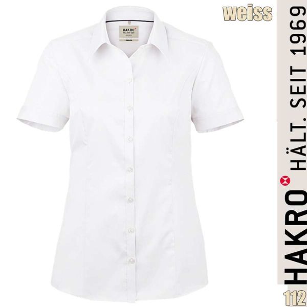 NO. 112 Hakro 1/2-Arm Bluse Business, weiss