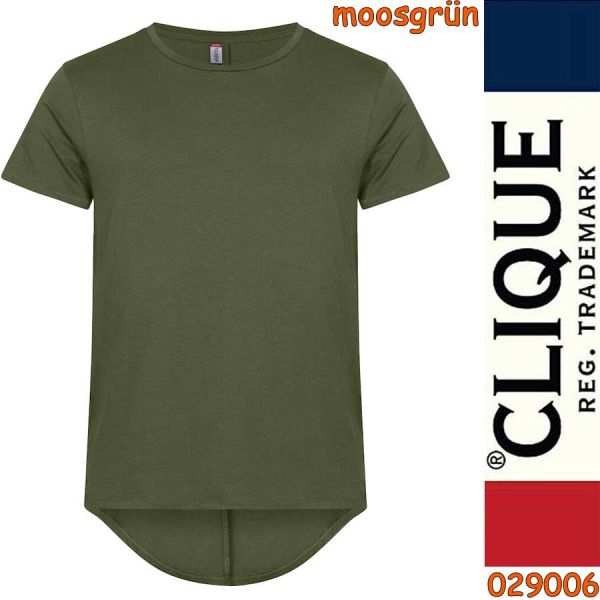 Herren T-Shirt, mit verlängertem Rücken, CLIQUE 029006, moosgruen