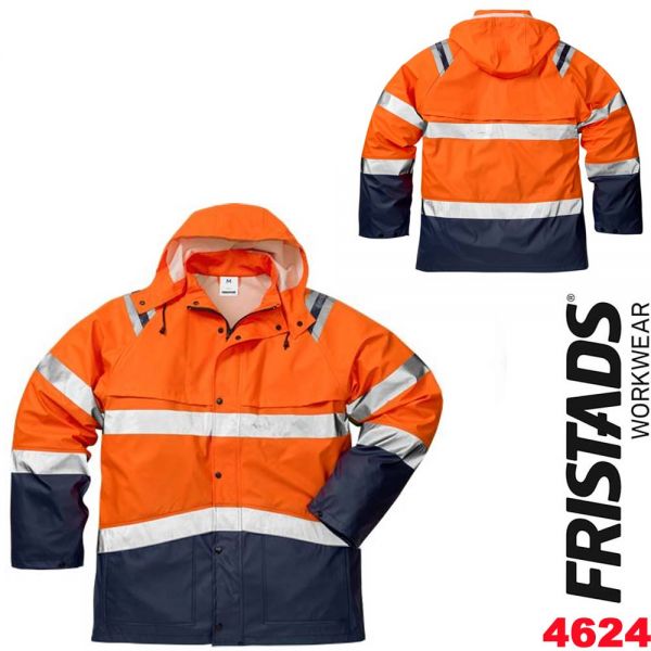 HIGH VIS Regenjacke Kl. 3 - 4624 - FRISTADS - 114041-orange-marine