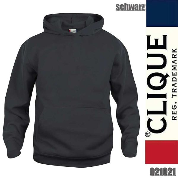 Basic Hoody Junior, Kaputzensweater, Clique - 021021, schwarz