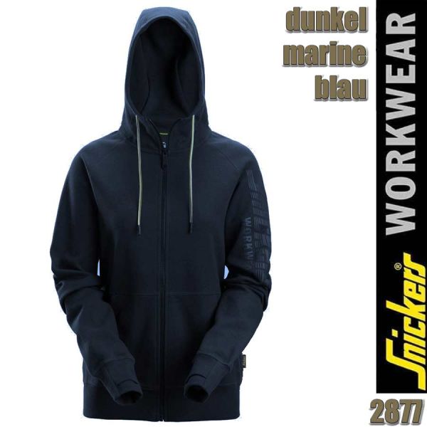 Damen-Kapuzenjacke mit durchgehendem Reißverschluss und Logo, Snickers - 2877