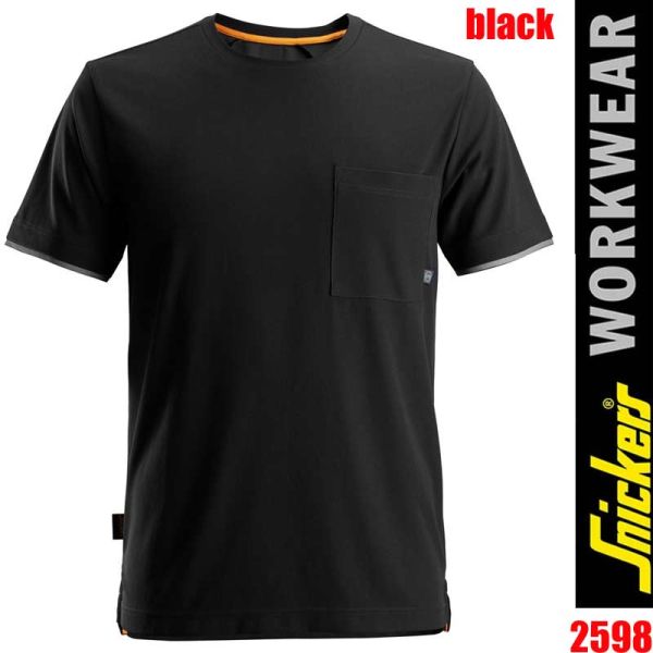 AllroundWork, 37.5 Kurzarm T-Shirt, SNICKERS, 2598, schwarz