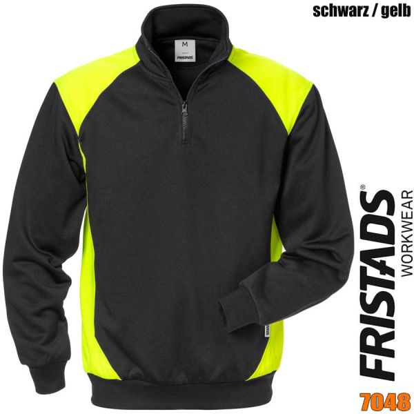 Sweatshirt mit ZIP, 2-farbig, FRISTADS, 7048, 122408