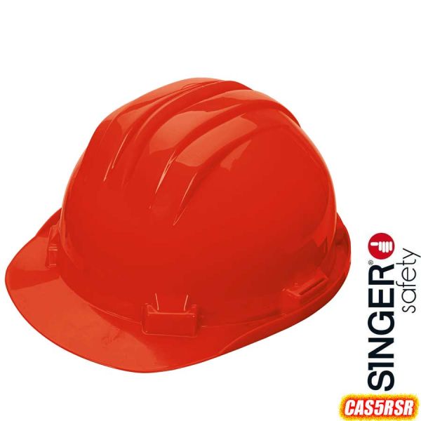 Baustellenhelm aus Polyethylen, CAS5RSR, SINGER Safety, rot