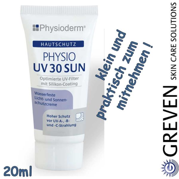 Sonnen und Hautschutzcreme, UV 30 SUN - GREVEN Physioderm, 20ml,