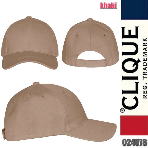Classic Cap mit Klettverschluss, Clique - 024078, khaki