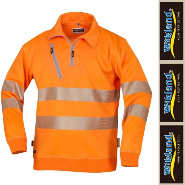 Sweatshirt Warnschutz - orange - WIKLAND - EN20471 - 1321