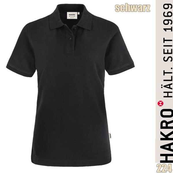 NO. 224 Hakro Damen Poloshirt Top, schwarz