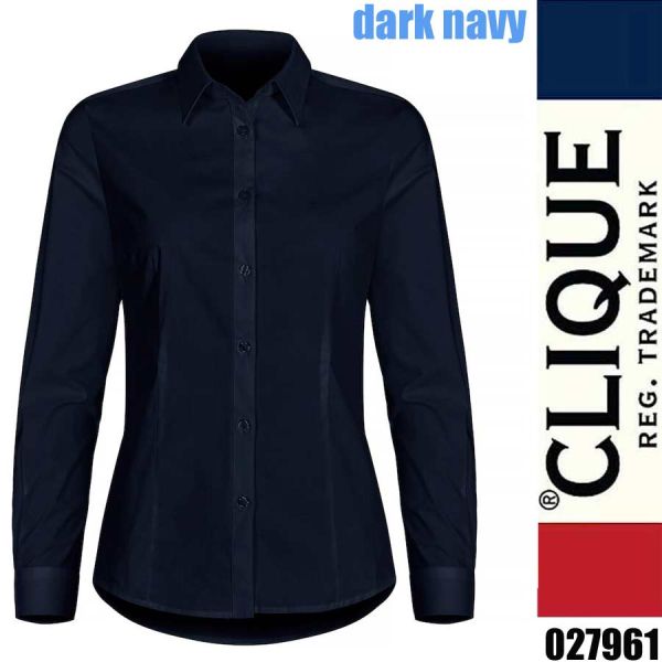 Stretch Shirt LS Lady, Hemd Damen, Clique - 027961, dark navy