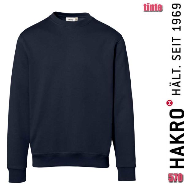 NO. 570 Hakro Sweatshirt Bio-Baumwolle GOTS, tinte