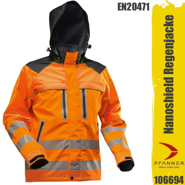 Nanoshield Sympatex EN 20471 - Regenjacke, Pfanner,-orange