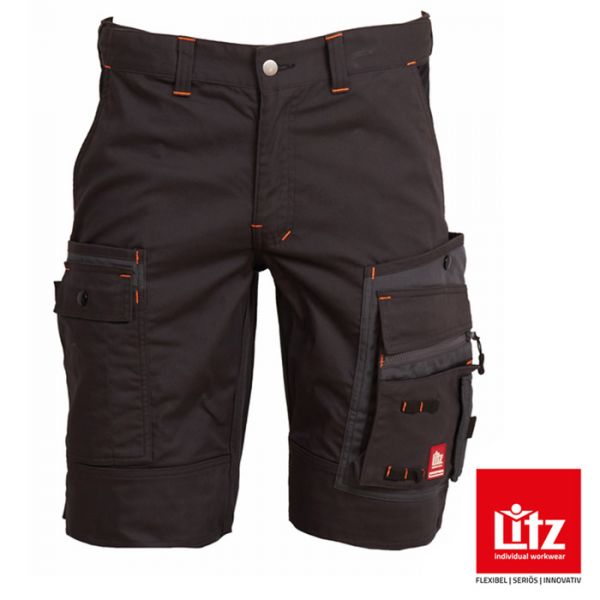 Arbeitsshorts, Bermudas der Luxusklasse! Litz, grau schwarz,