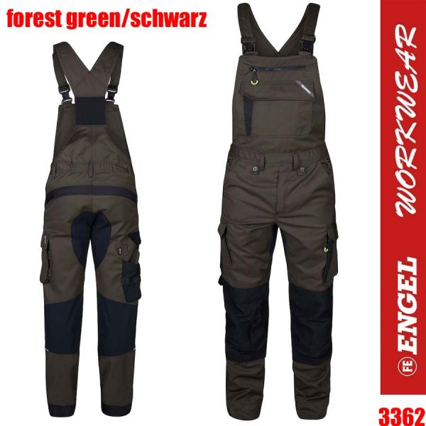 X-Treme Latzhose mit Stretch - 3362 - ENGEL Workwear-forestgreen-schwarz