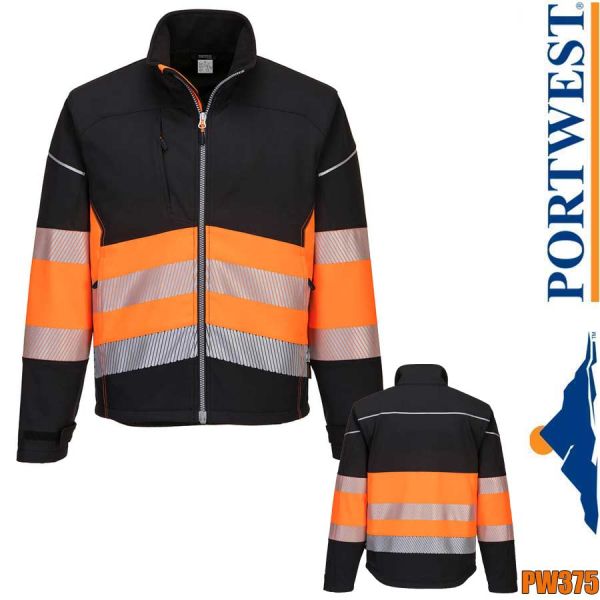 Warnschutz Softshelljacke, Klasse 1, PORTWEST - PW375-PW3